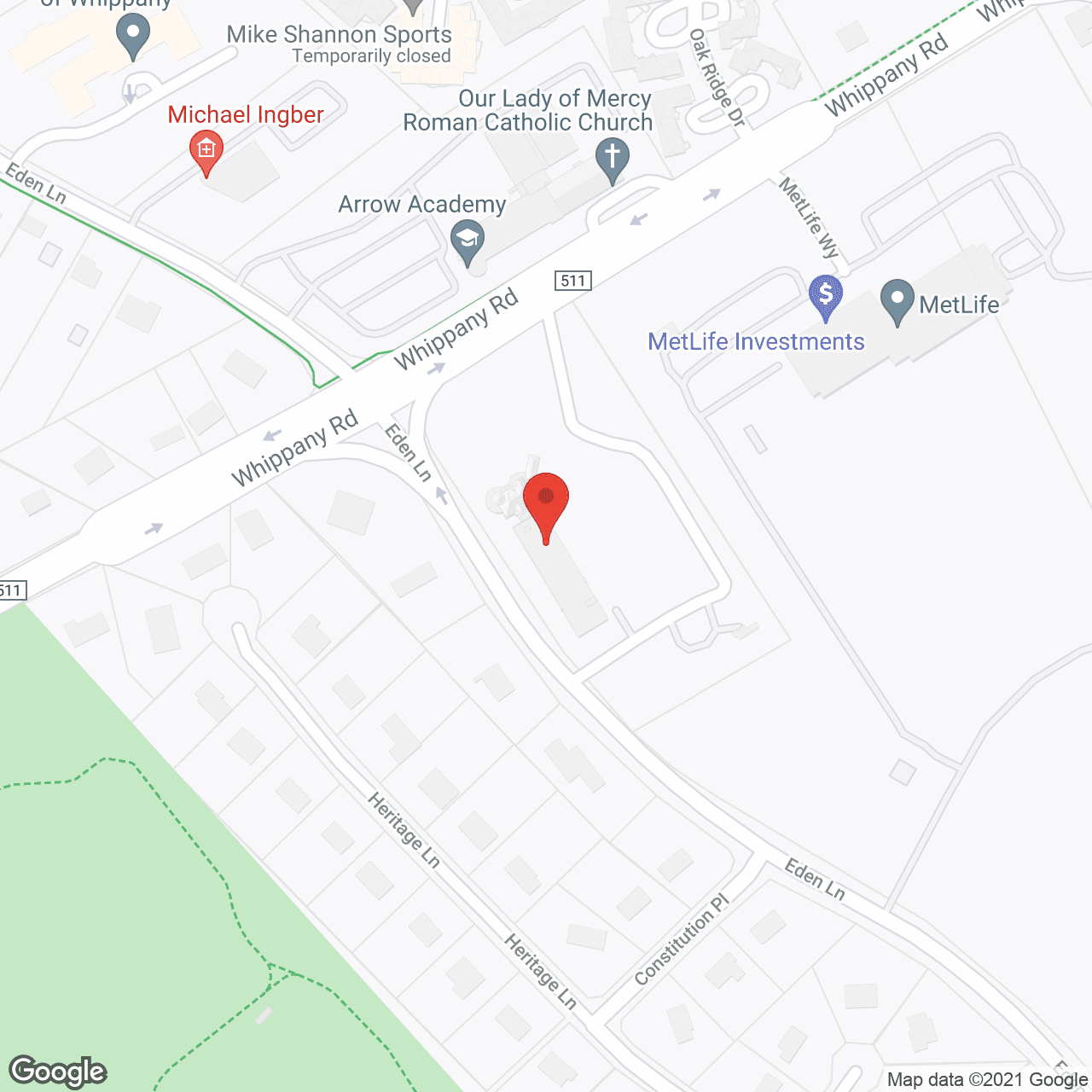 Map of the neighborhood around Harmony Village at CareOne At Hanover Township