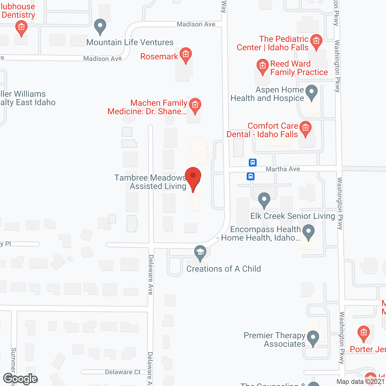 Map of the neighborhood around Tambree Meadows