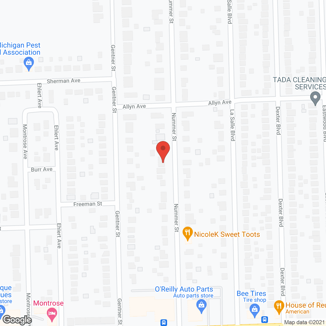 Map of the neighborhood around Nummer House