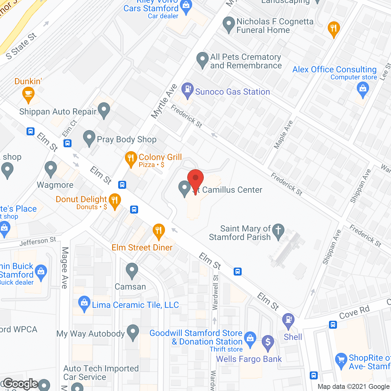 Map of the neighborhood around St Camillus Care and Rehabilitation Center