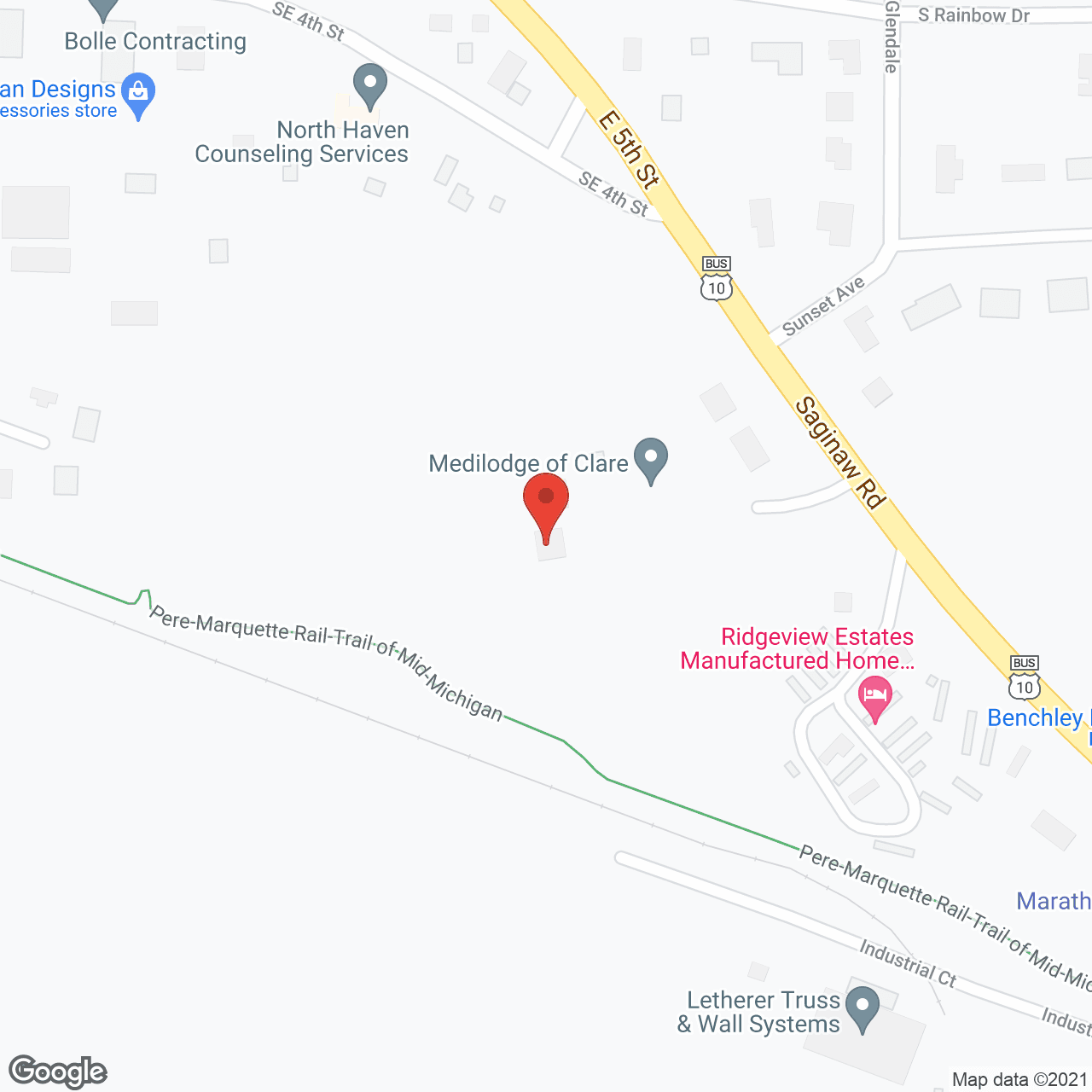 Map of the neighborhood around Medilodge Care Of Claire