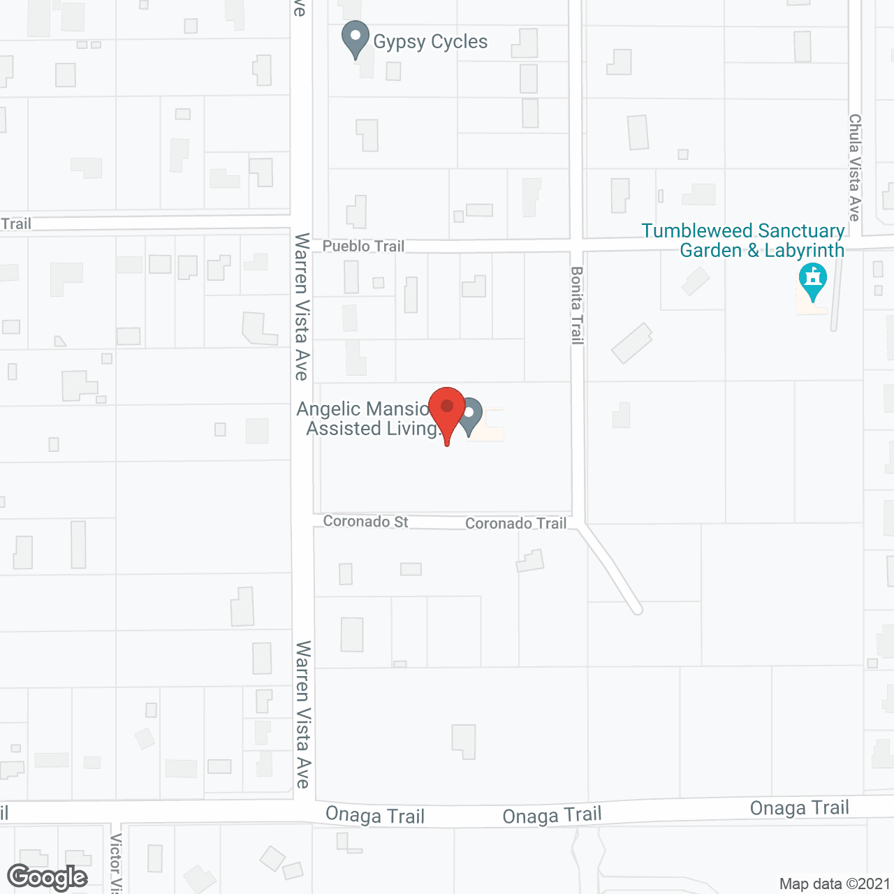 Map of the neighborhood around Angelic Mansions Assisted Living
