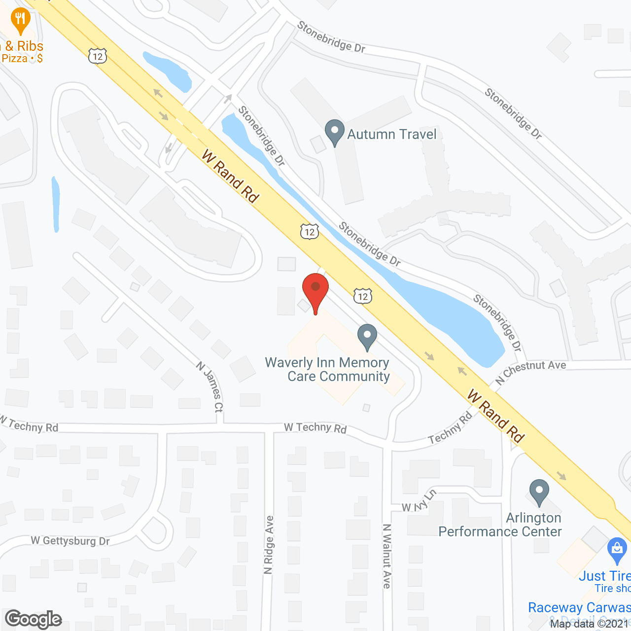 Map of the neighborhood around Waverly Inn Memory Care and Cottages