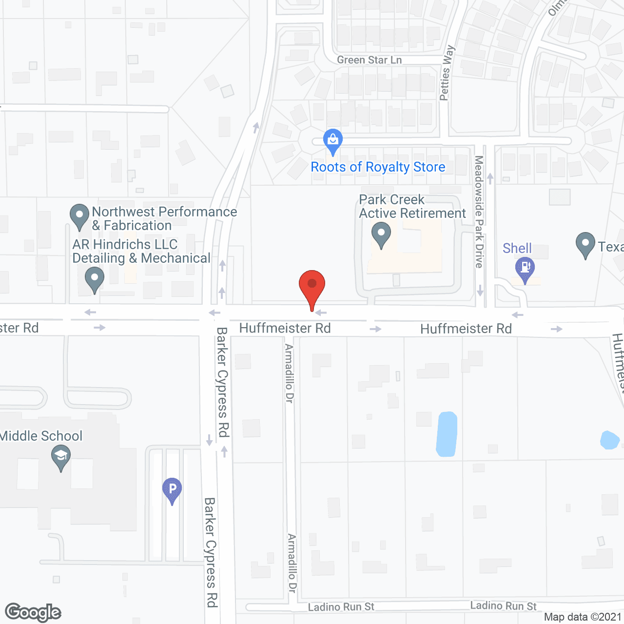 Map of the neighborhood around Park Creek Active Living