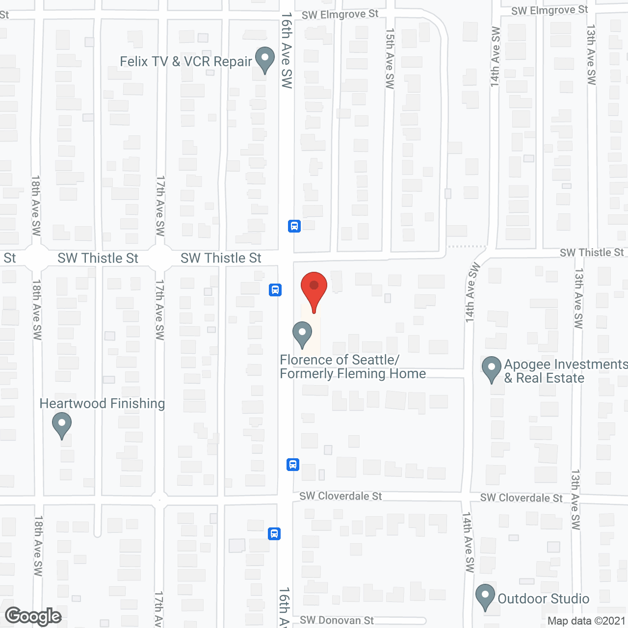 Map of the neighborhood around Florence of Seattle