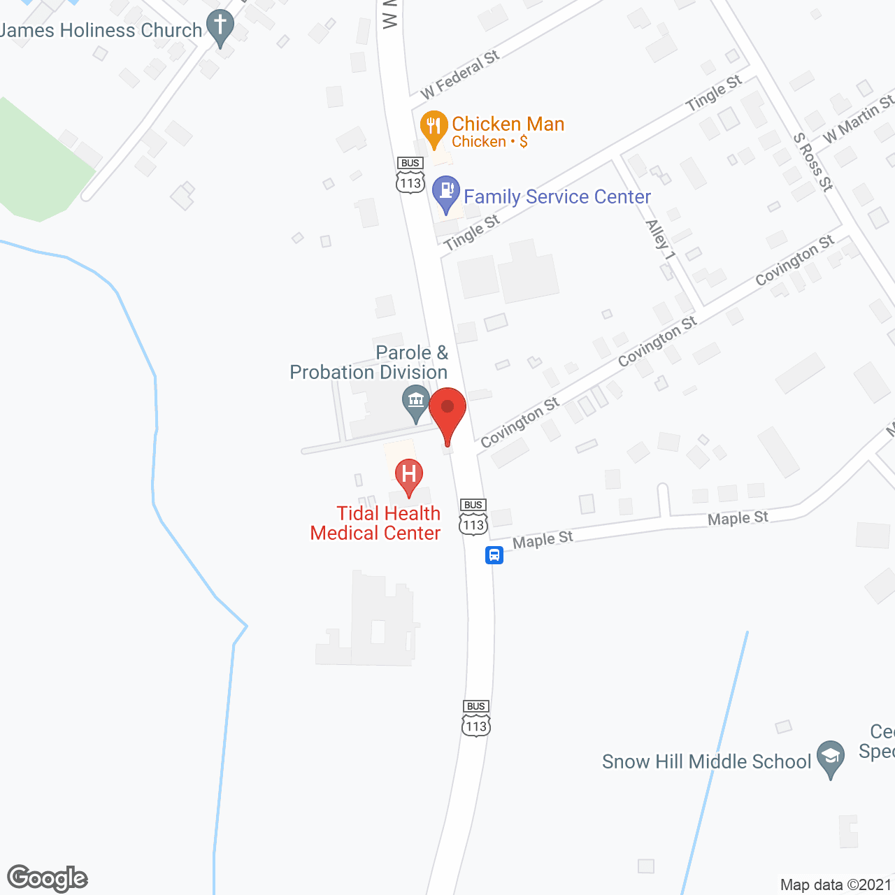 Map of the neighborhood around Harrison House Of Snow Hill