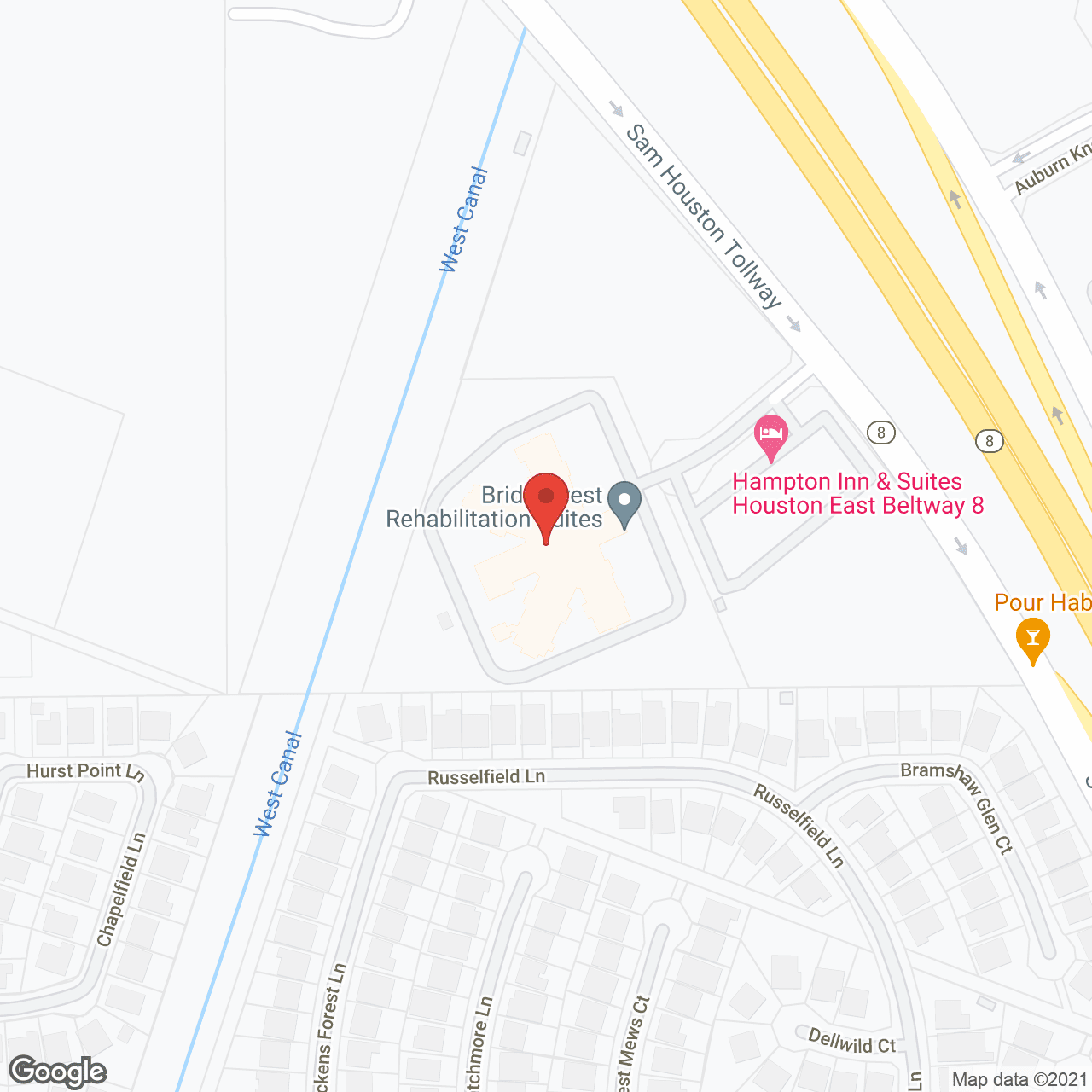 Map of the neighborhood around Bridgecrest Rehabilitation Suites