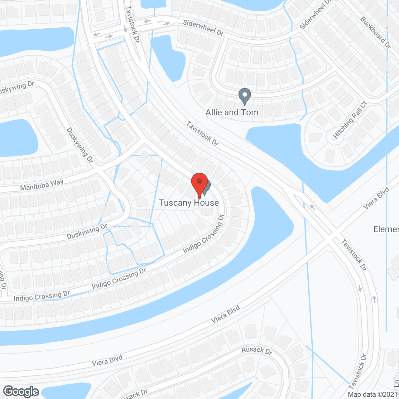 Map of the neighborhood around Tuscany House