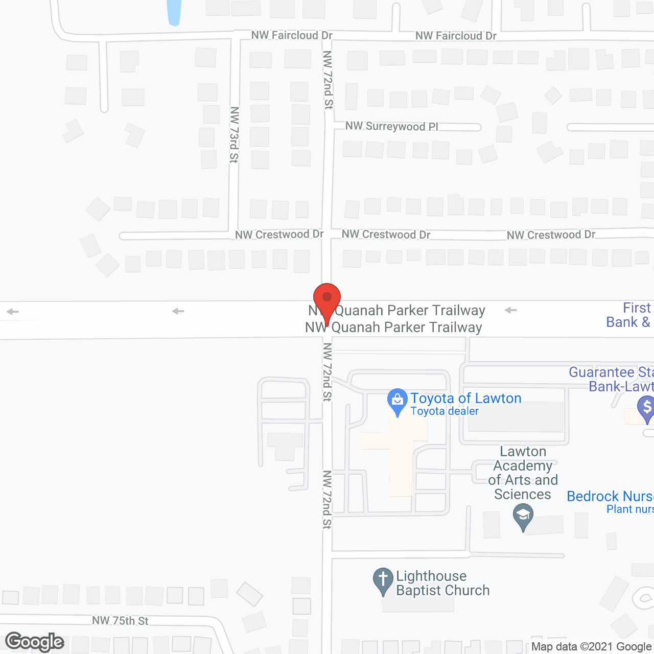 Map of the neighborhood around BrookRidge Retirement Community
