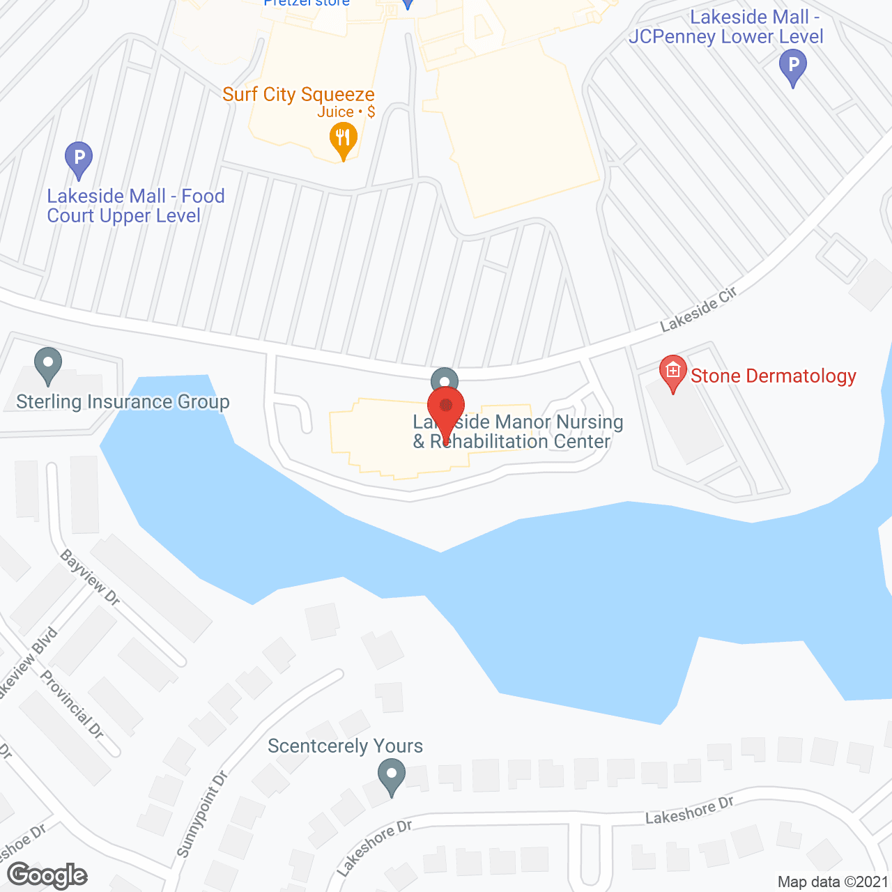 Map of the neighborhood around Lakeside Manor Nursing and Rehabilitation Center