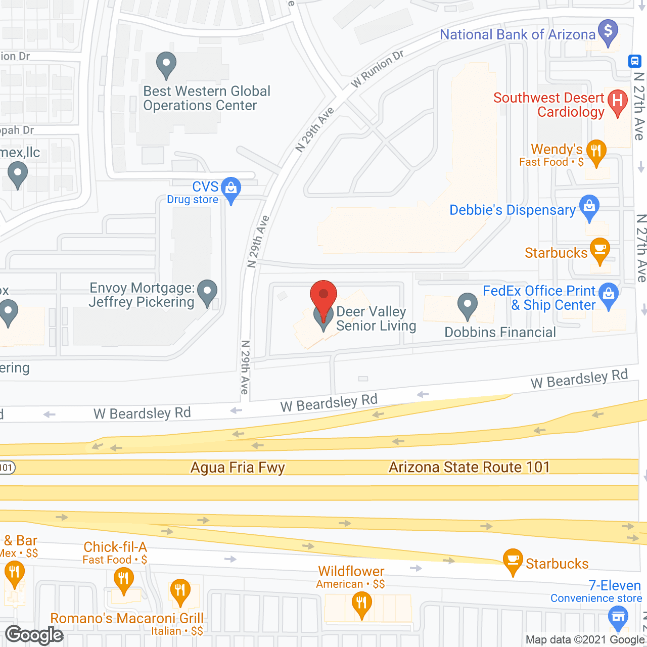 Map of the neighborhood around Deer Valley Senior Living