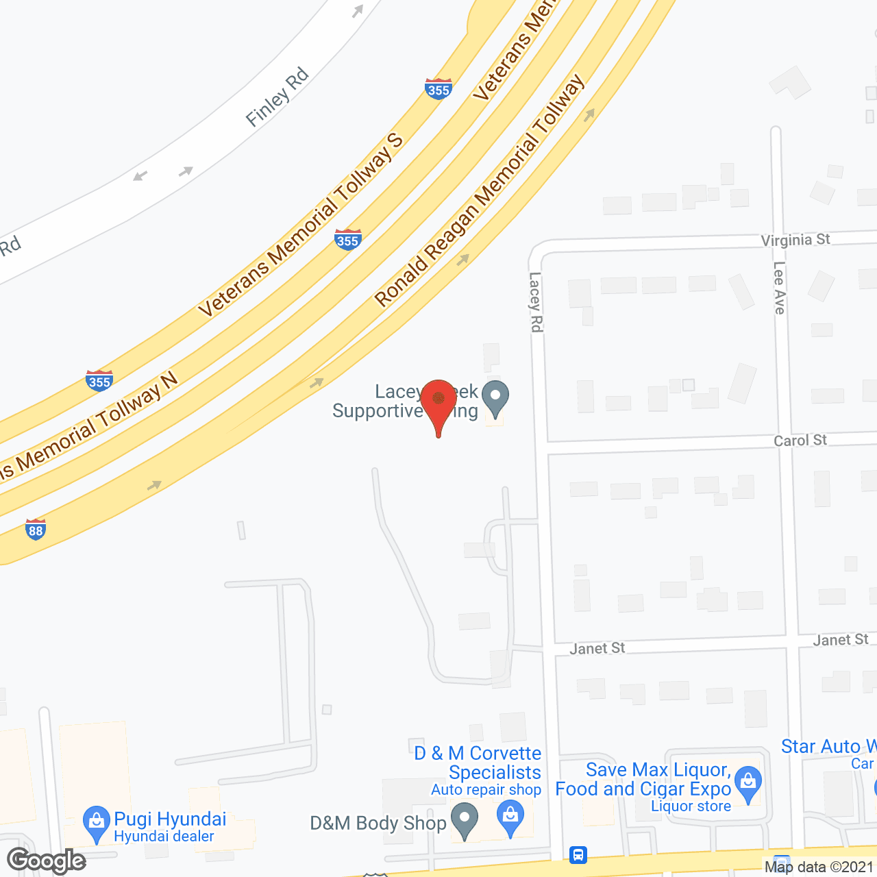 Map of the neighborhood around Lacey Creek Supportive Living