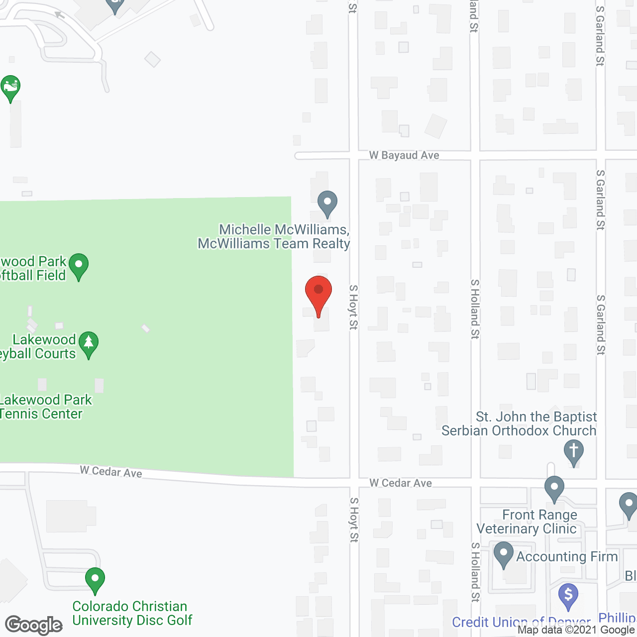 Map of the neighborhood around Serenity House Assisted Living Hoyt Street