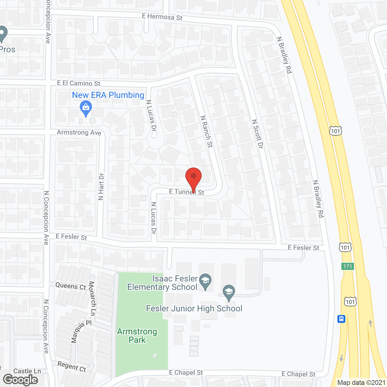 Map of the neighborhood around Yokam's RCFE