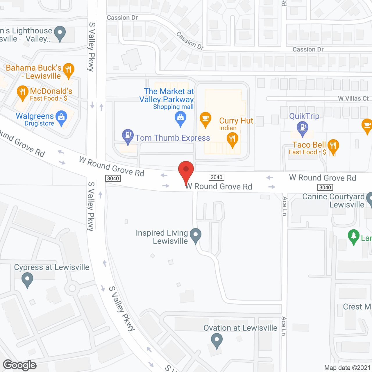 Map of the neighborhood around The Pearl Senior Living