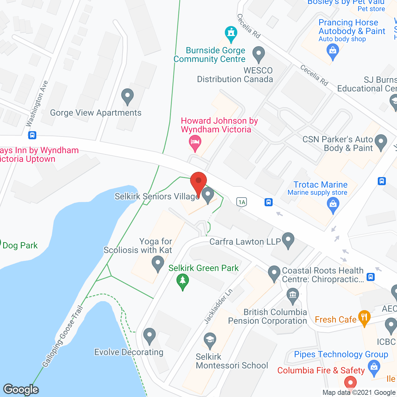 Map of the neighborhood around Selkirk Seniors Village