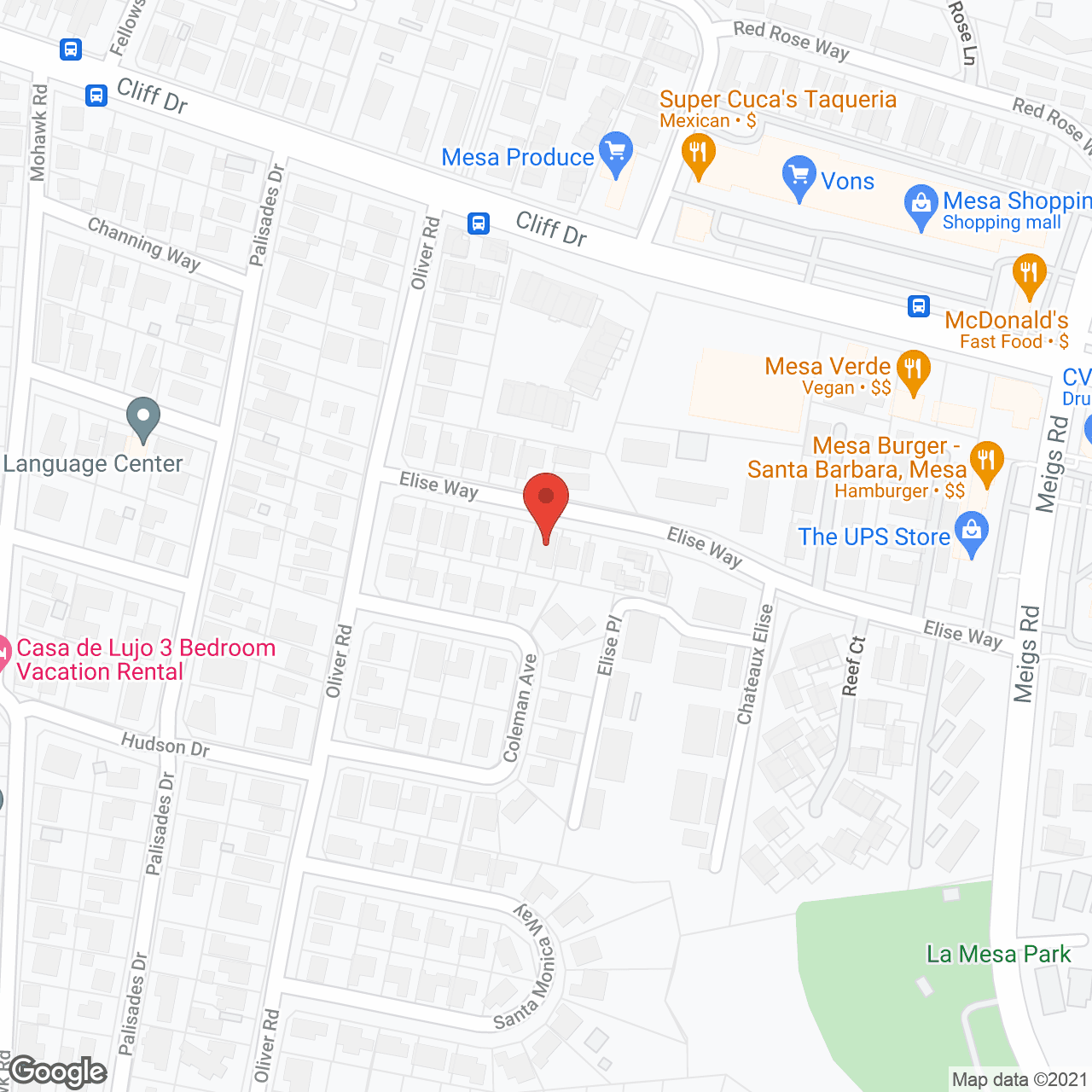 Map of the neighborhood around Grand Care