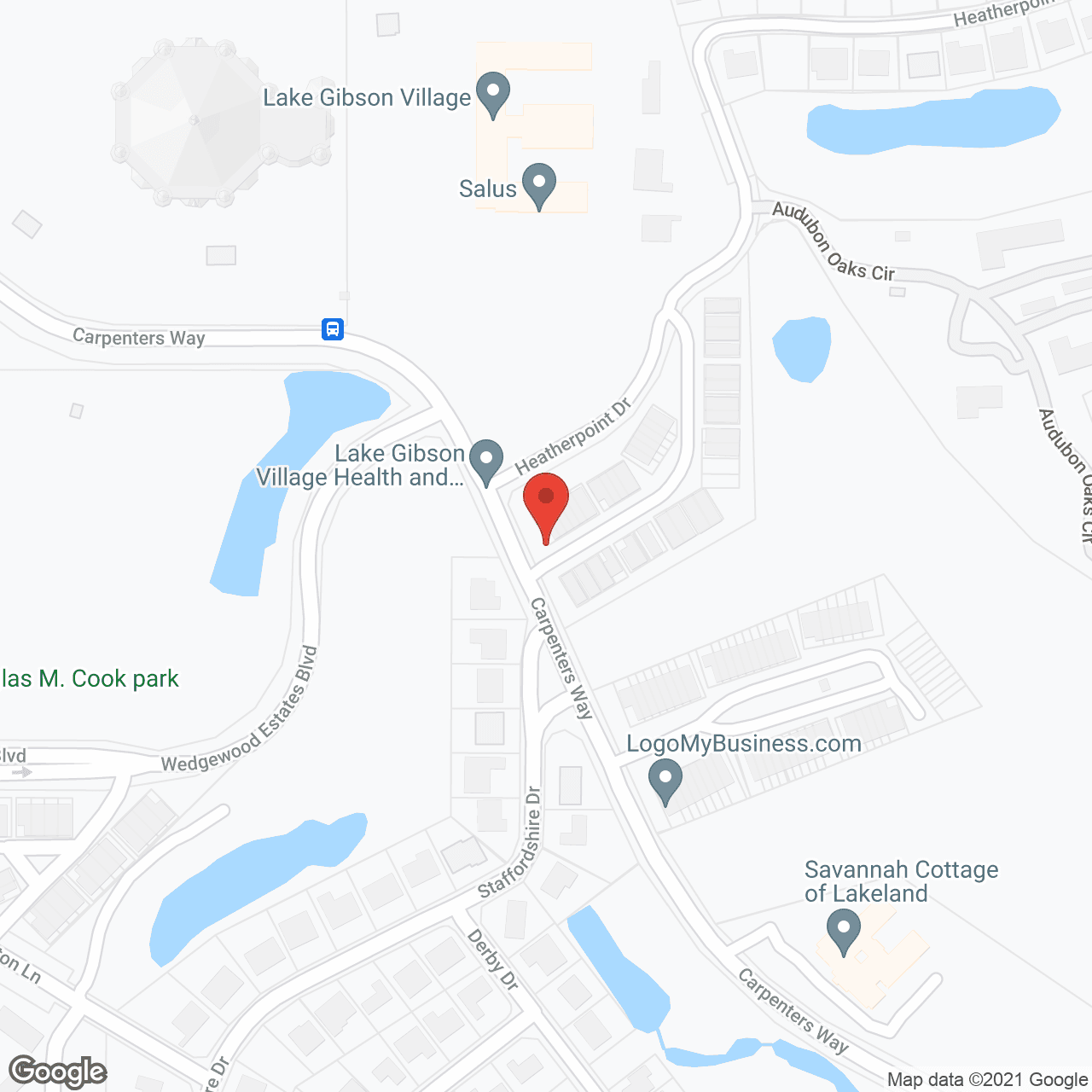 Map of the neighborhood around Lake Gibson Village