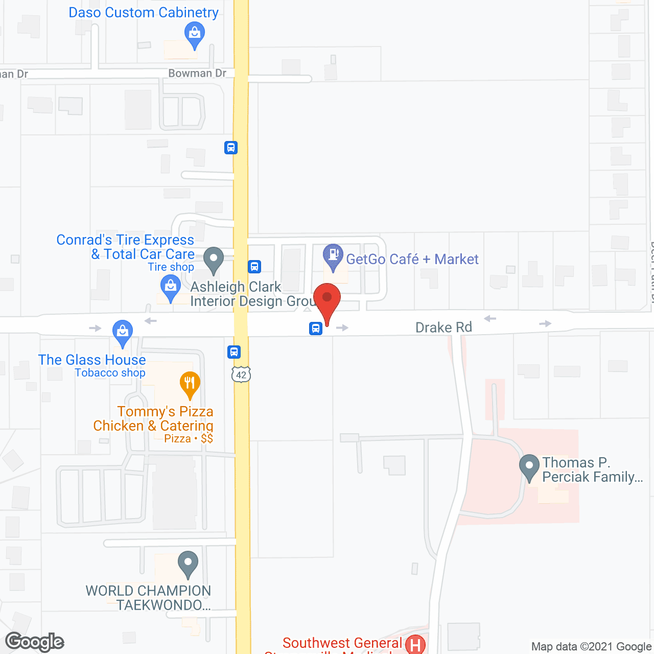 Map of the neighborhood around Cardinal Court Transitional Assisted Living and Memory Care