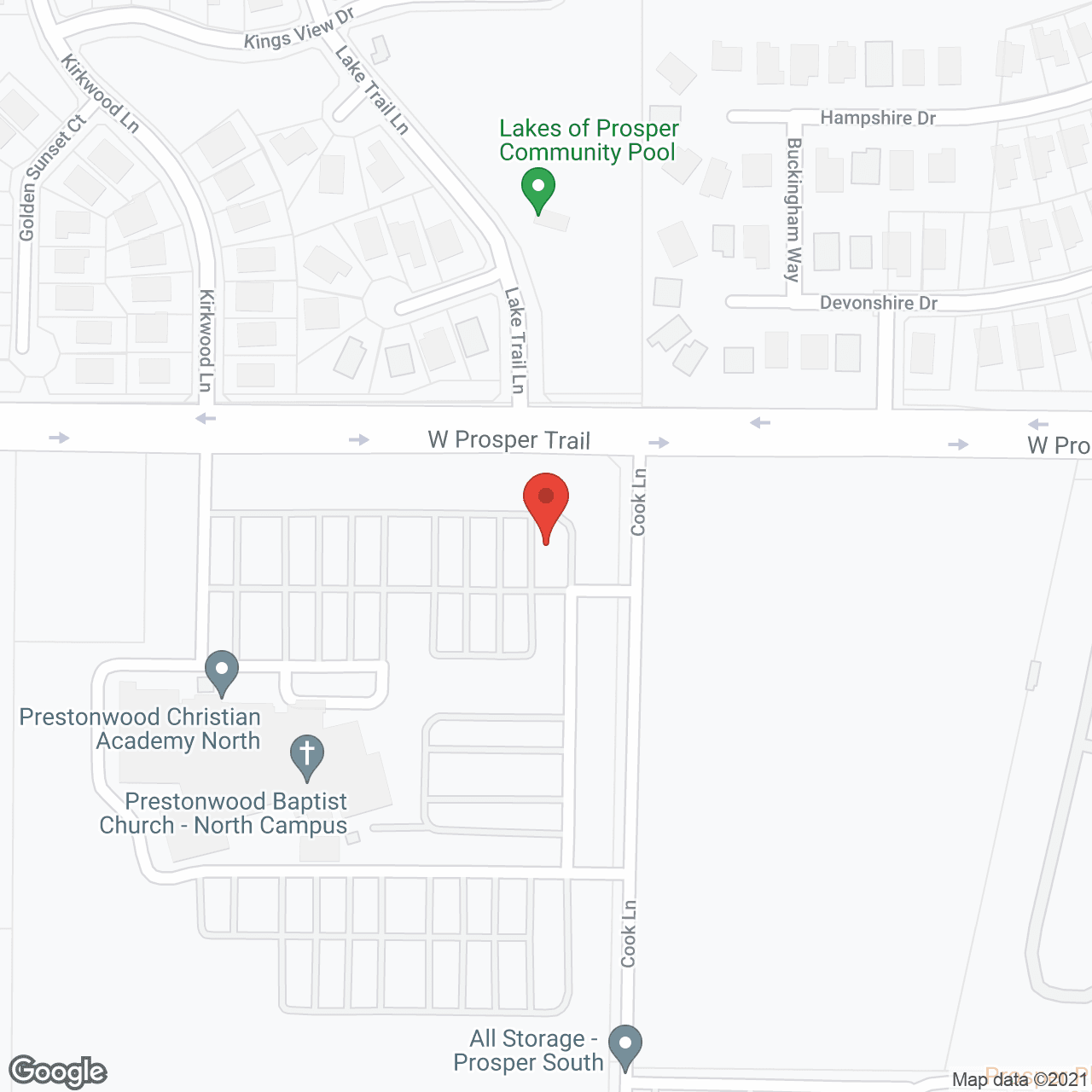 Map of the neighborhood around Tribute Senior Living