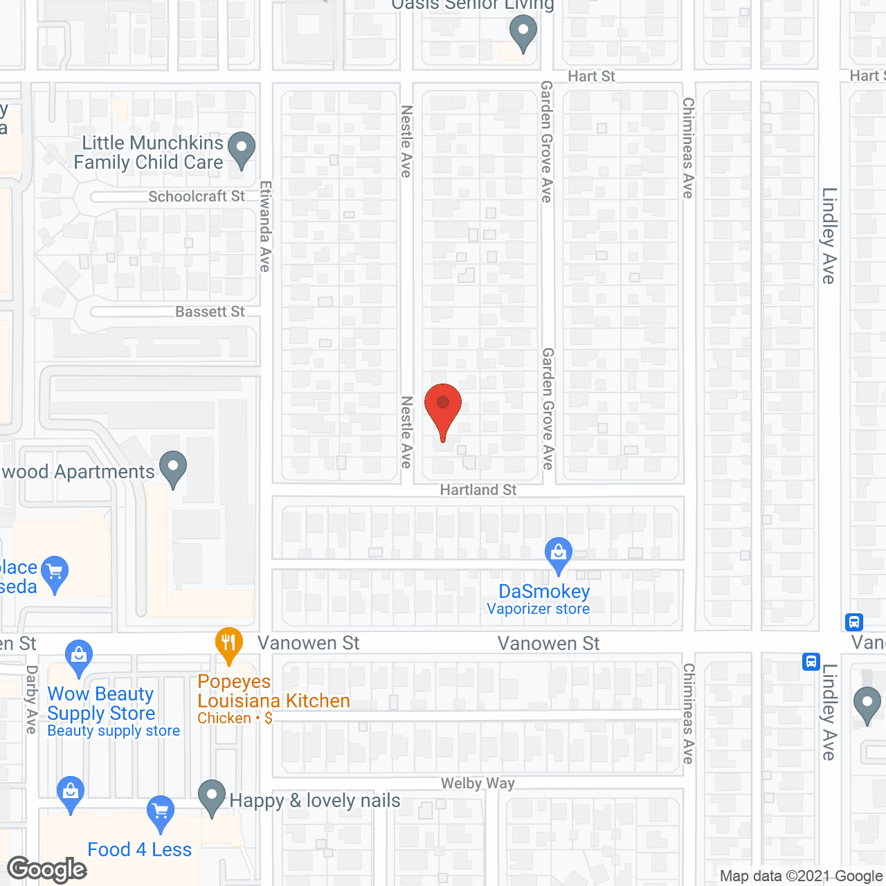 Map of the neighborhood around Nestle Place Senior Care