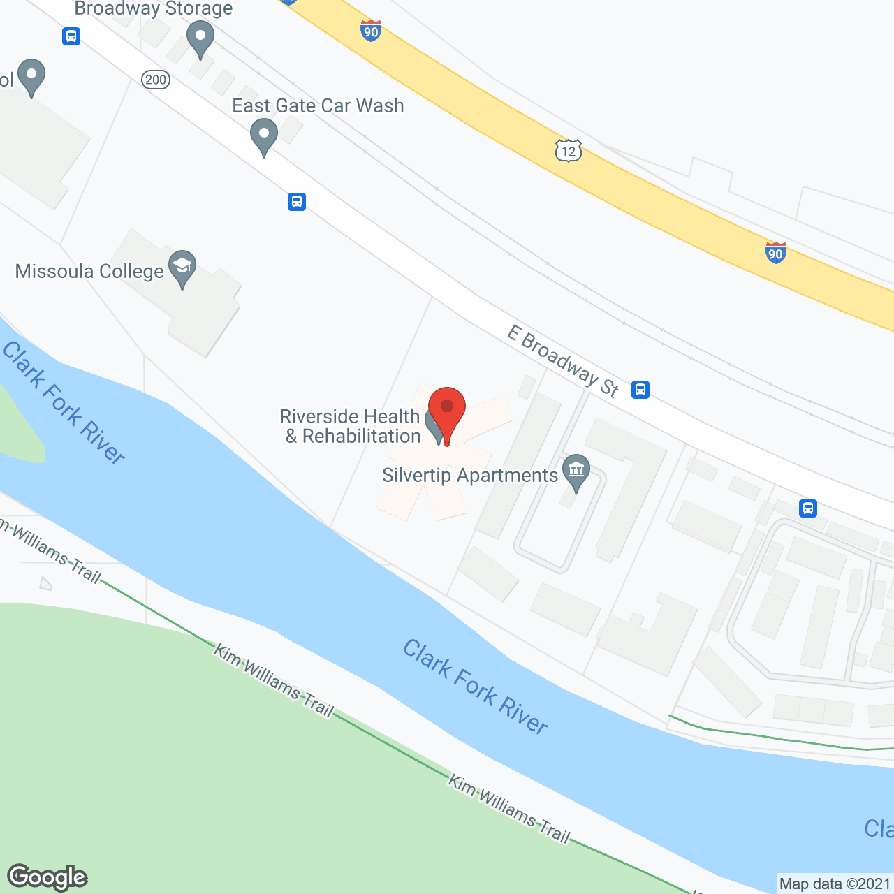 Map of the neighborhood around Riverside Health Care Center