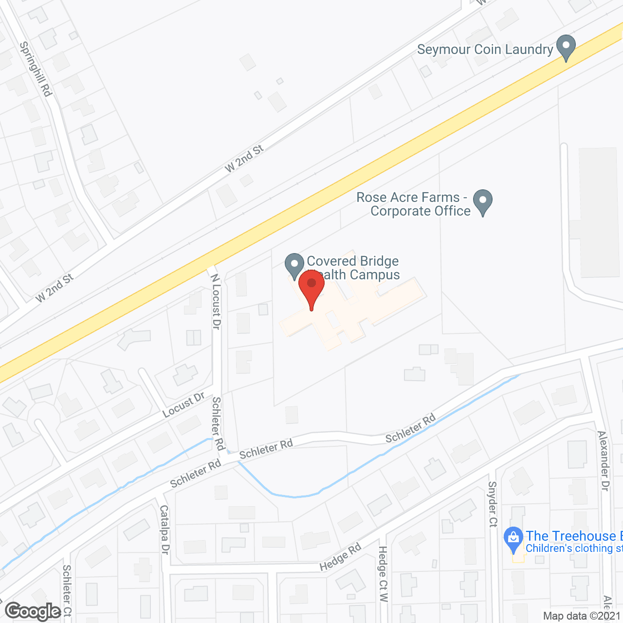 Map of the neighborhood around Covered Bridge Health Campus