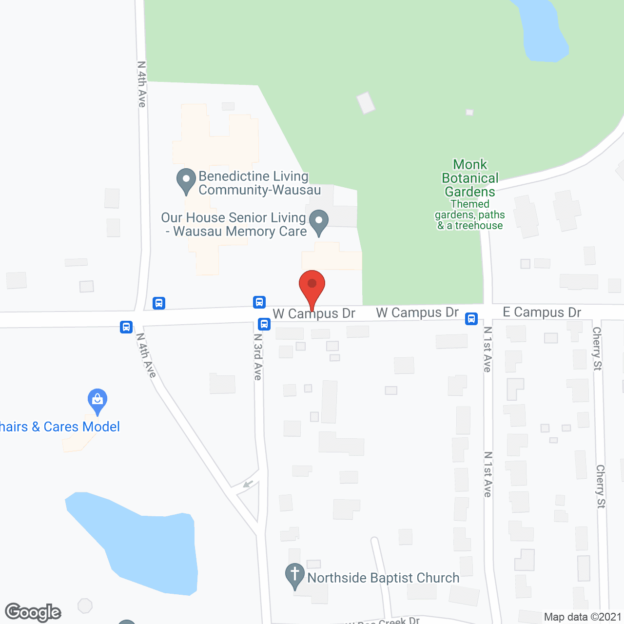 Map of the neighborhood around Our House Senior Living Memory Care - Wausau