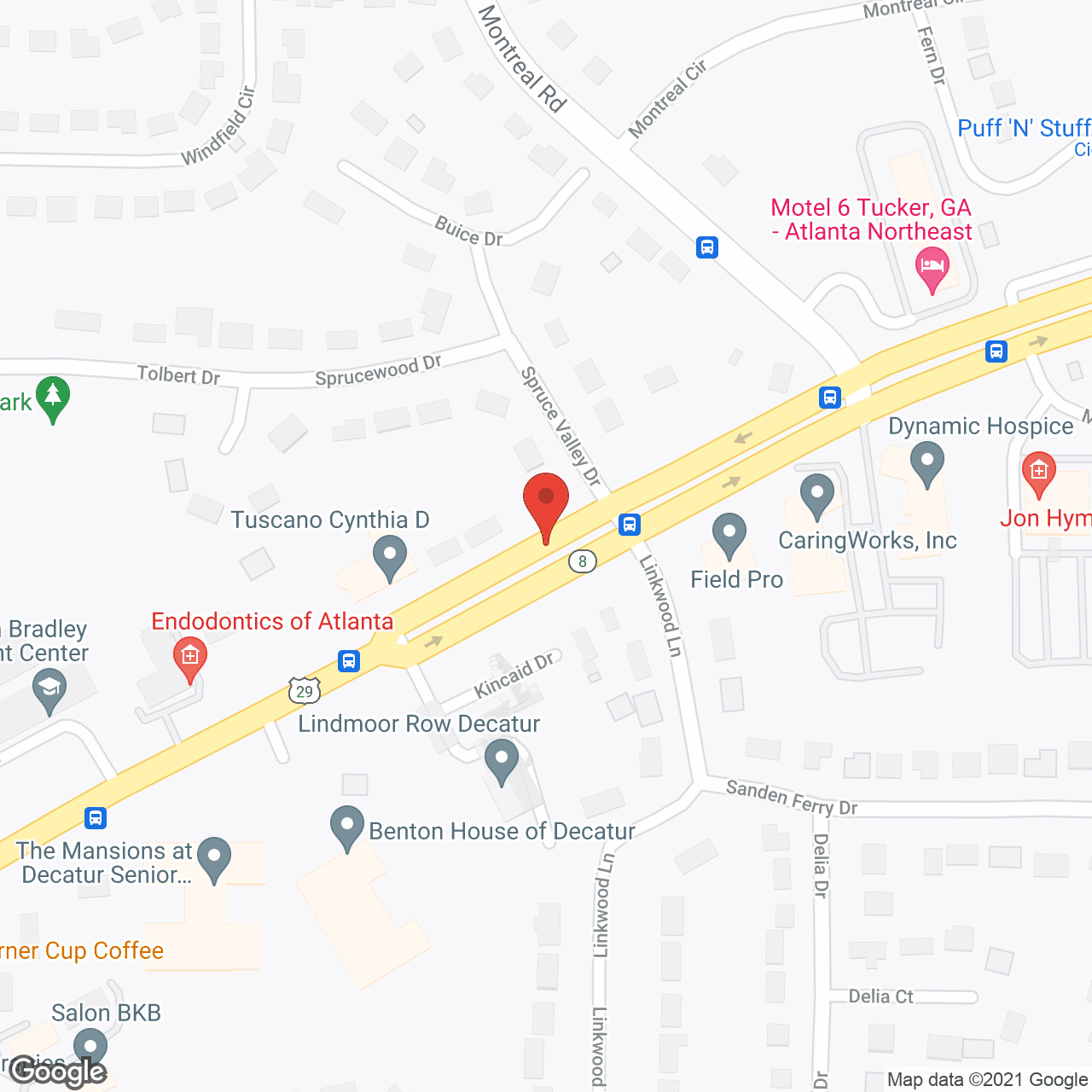 Map of the neighborhood around Benton House of Decatur