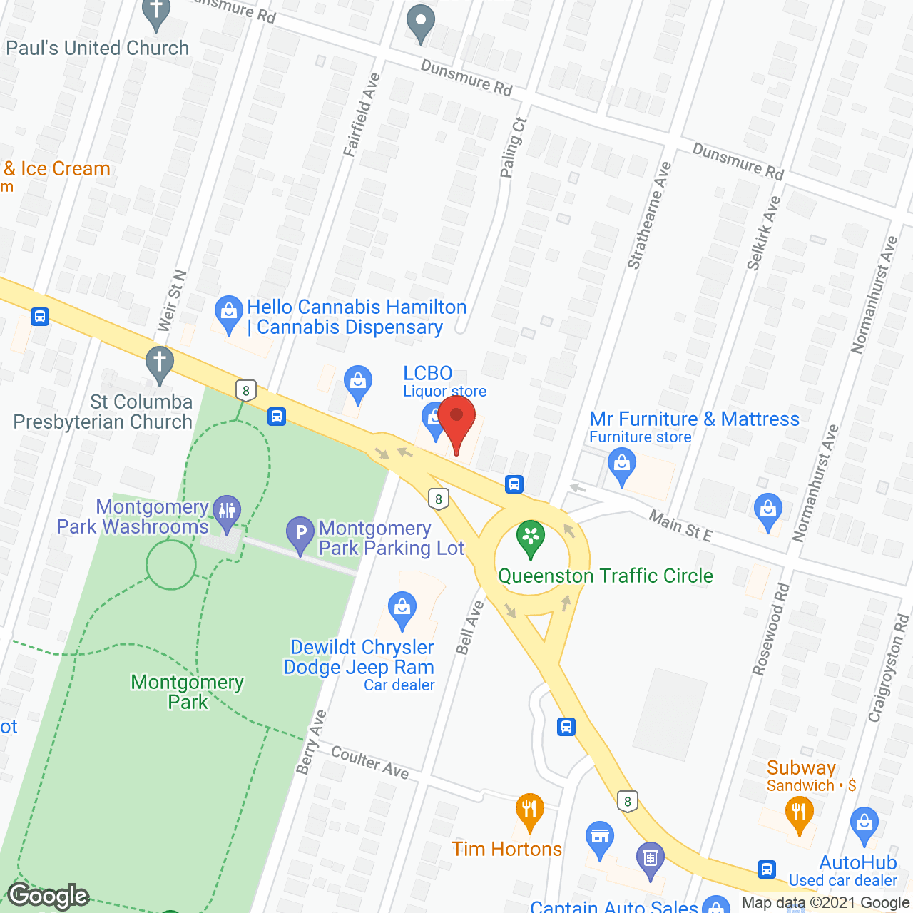 Map of the neighborhood around Montgomery Lodge