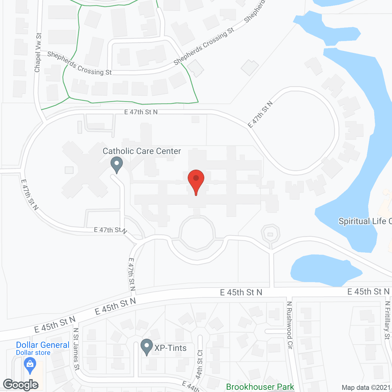 Map of the neighborhood around Catholic Care Community