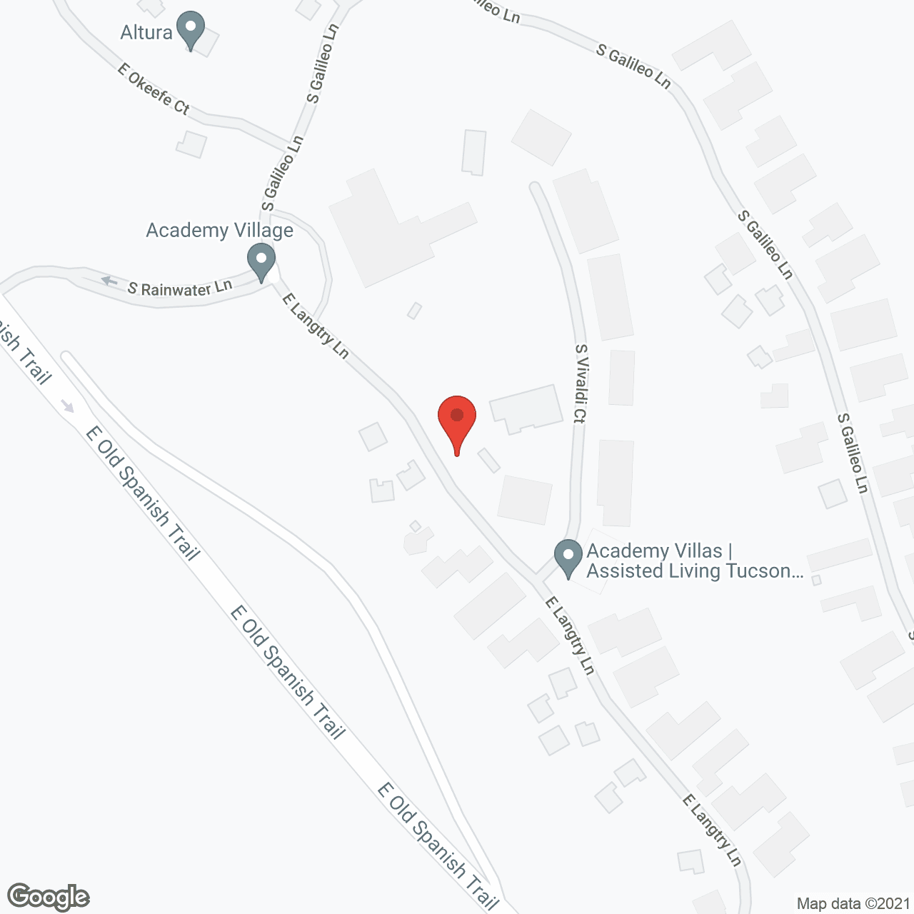 Map of the neighborhood around Academy Villas