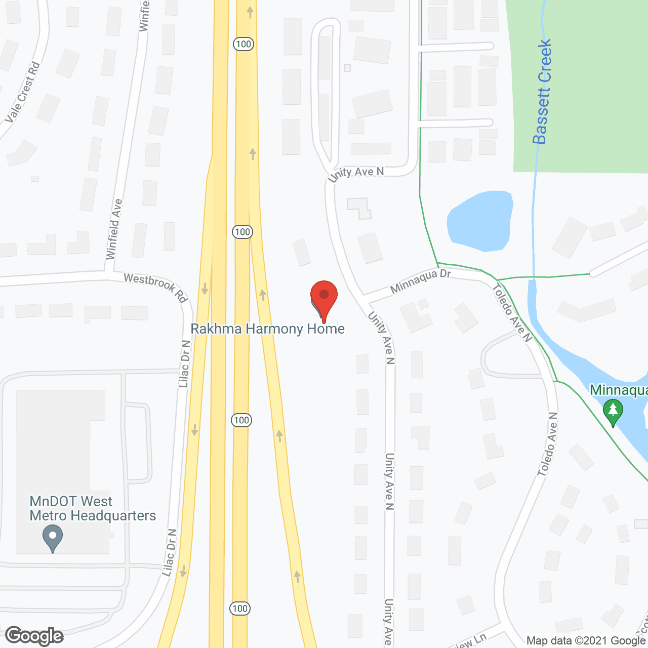 Map of the neighborhood around Harmony House