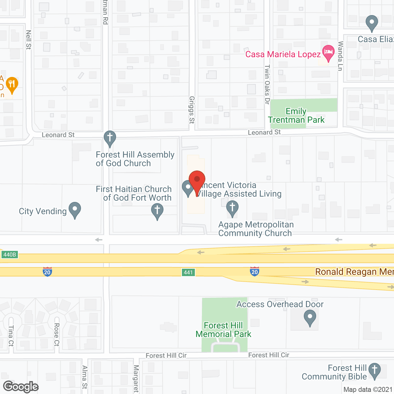 Map of the neighborhood around Vincent Victoria Village