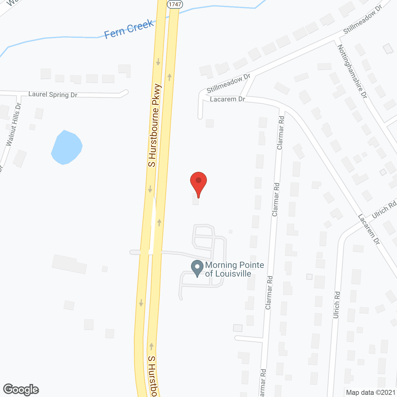 Map of the neighborhood around The Lamplight at Morning Pointe Louisville