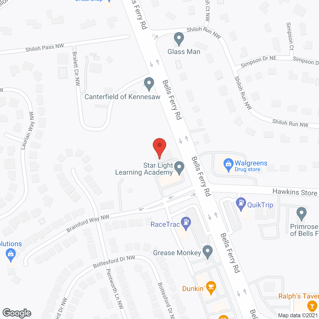 Map of the neighborhood around Canterfield of Kennesaw