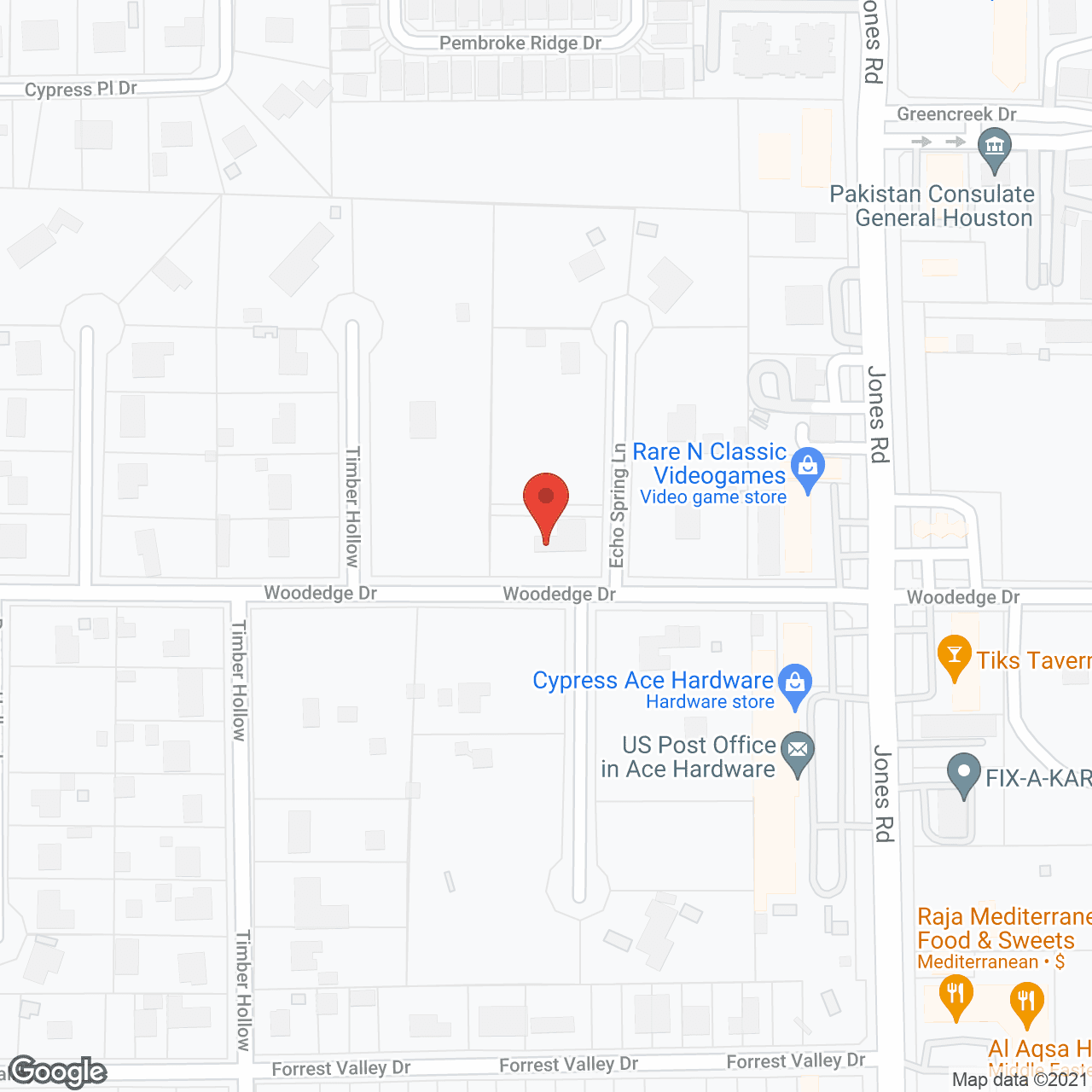 Map of the neighborhood around Avista Home