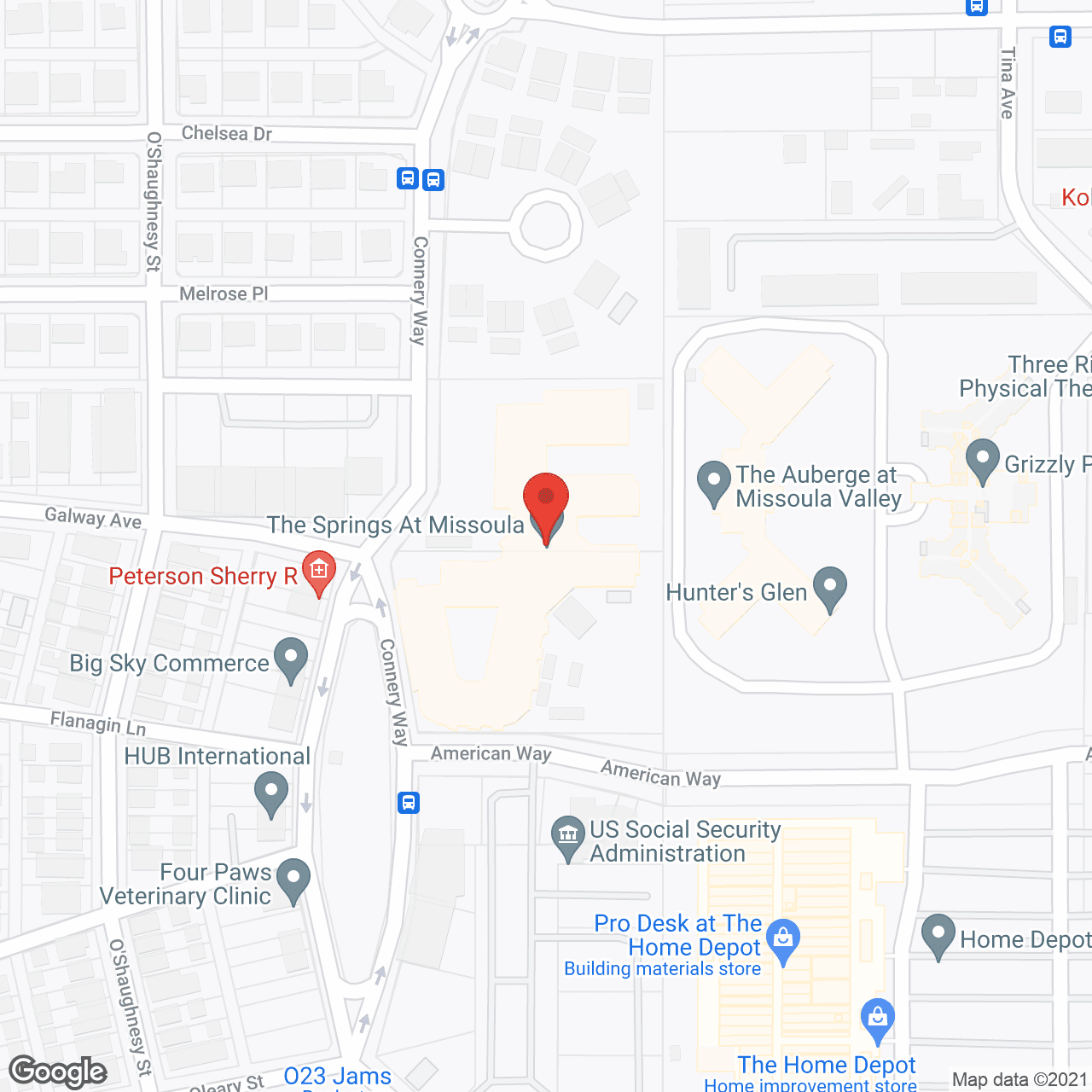 Map of the neighborhood around The Springs at Missoula
