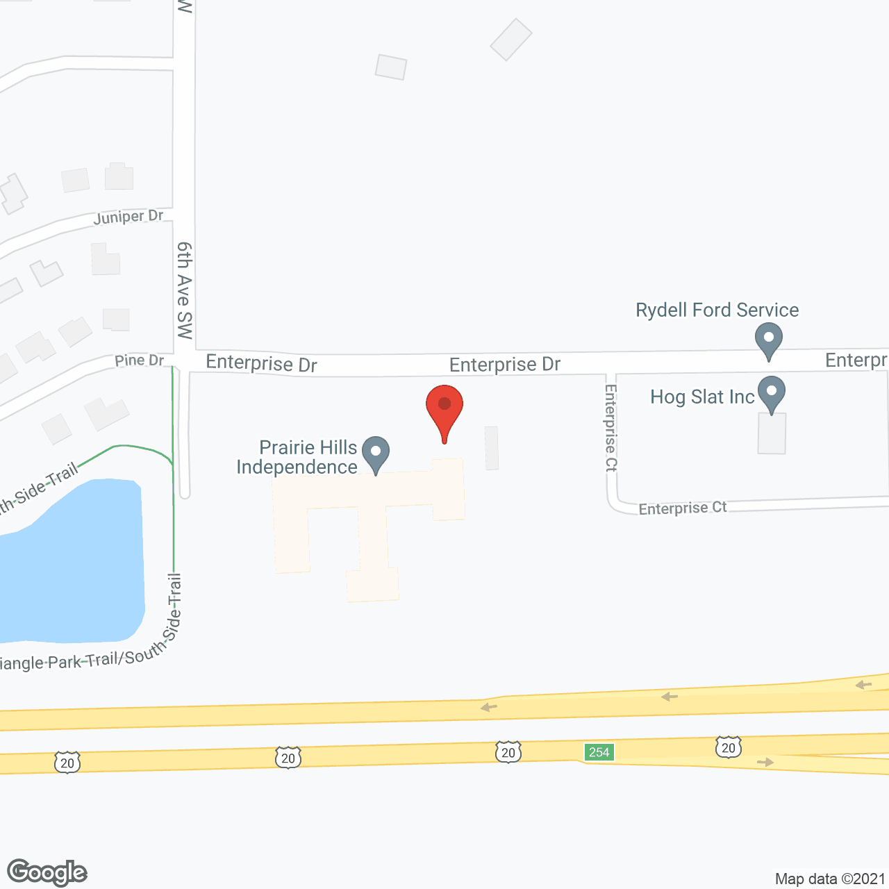 Map of the neighborhood around Prairie Hills at Independence