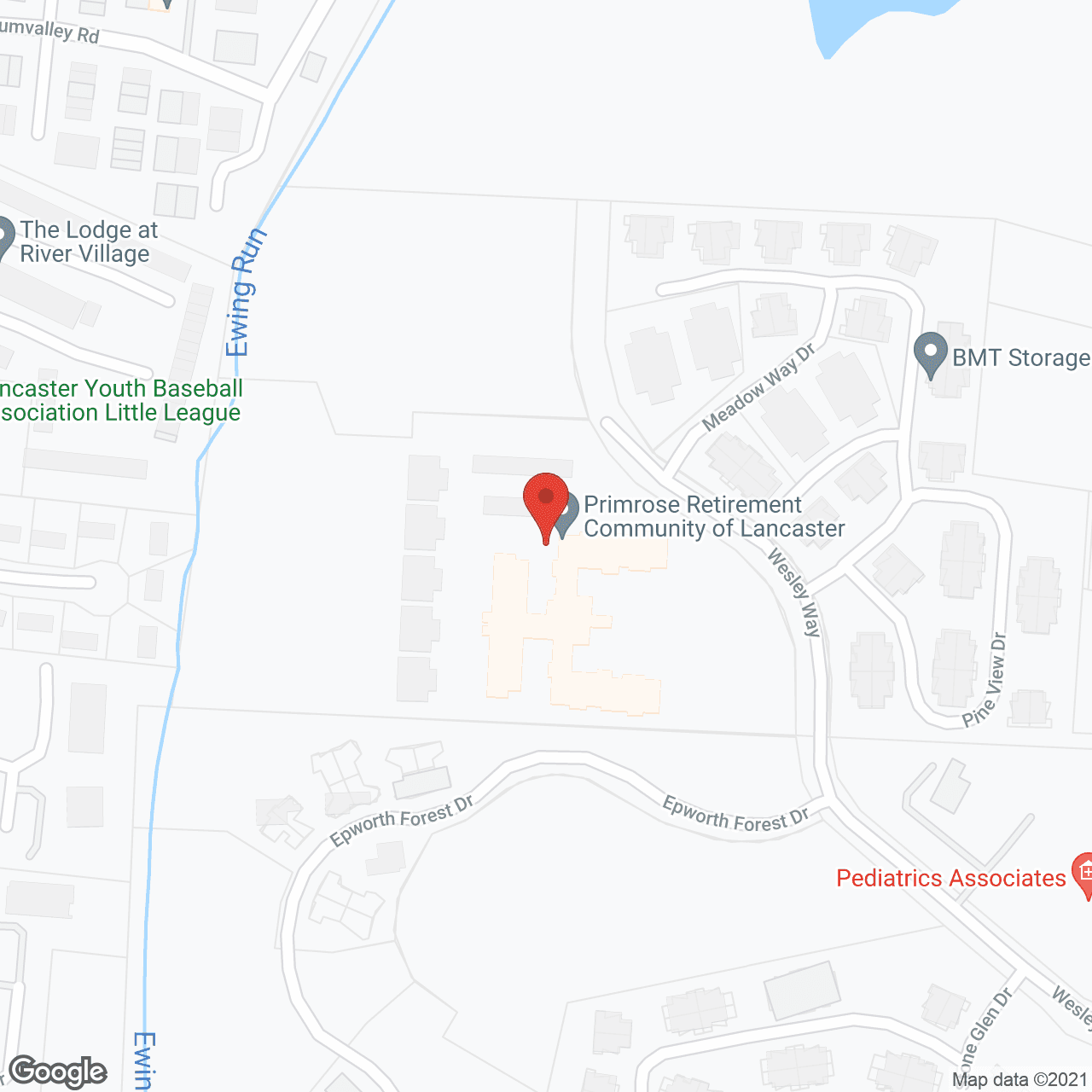 Map of the neighborhood around Primrose Retirement Communities of Lancaster