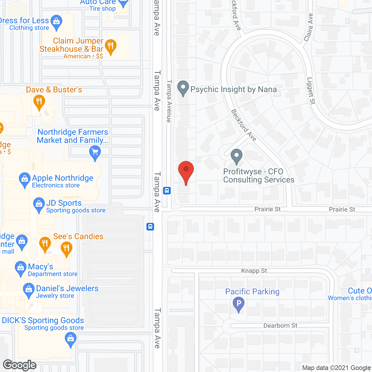 Map of the neighborhood around Northridge Golden Nest Inc.