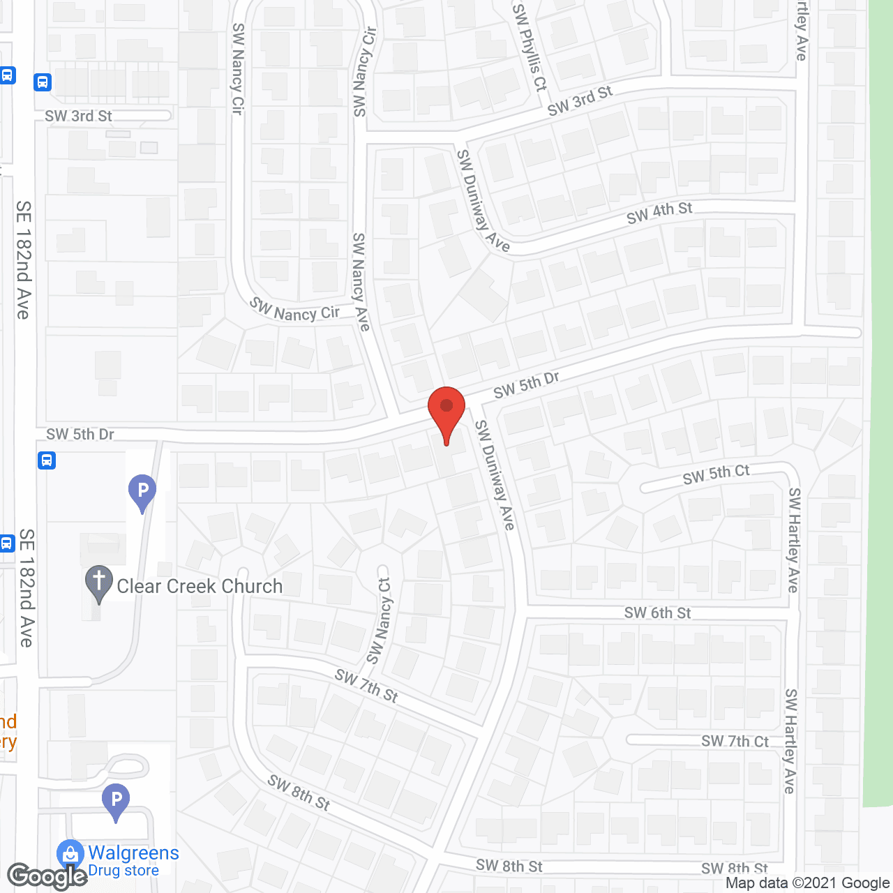 Map of the neighborhood around Celia's ACH