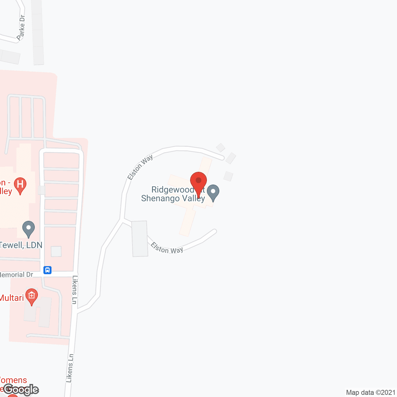 Map of the neighborhood around Ridgewood at Shenango Valley