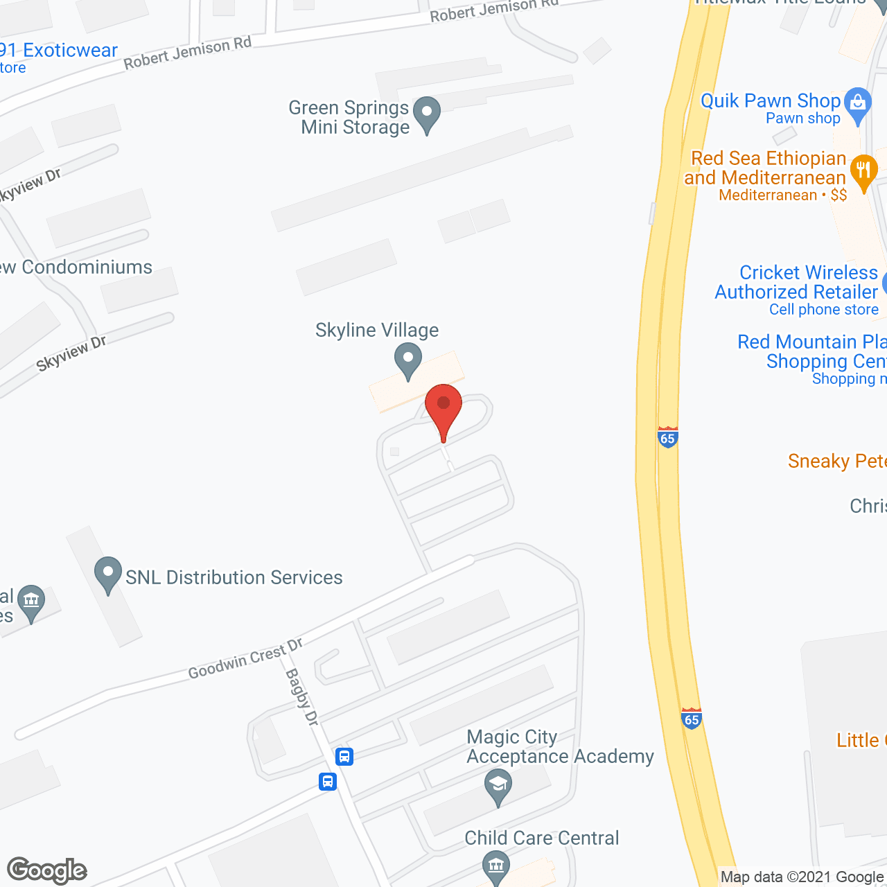 Map of the neighborhood around Skyline Village at Red Mountain