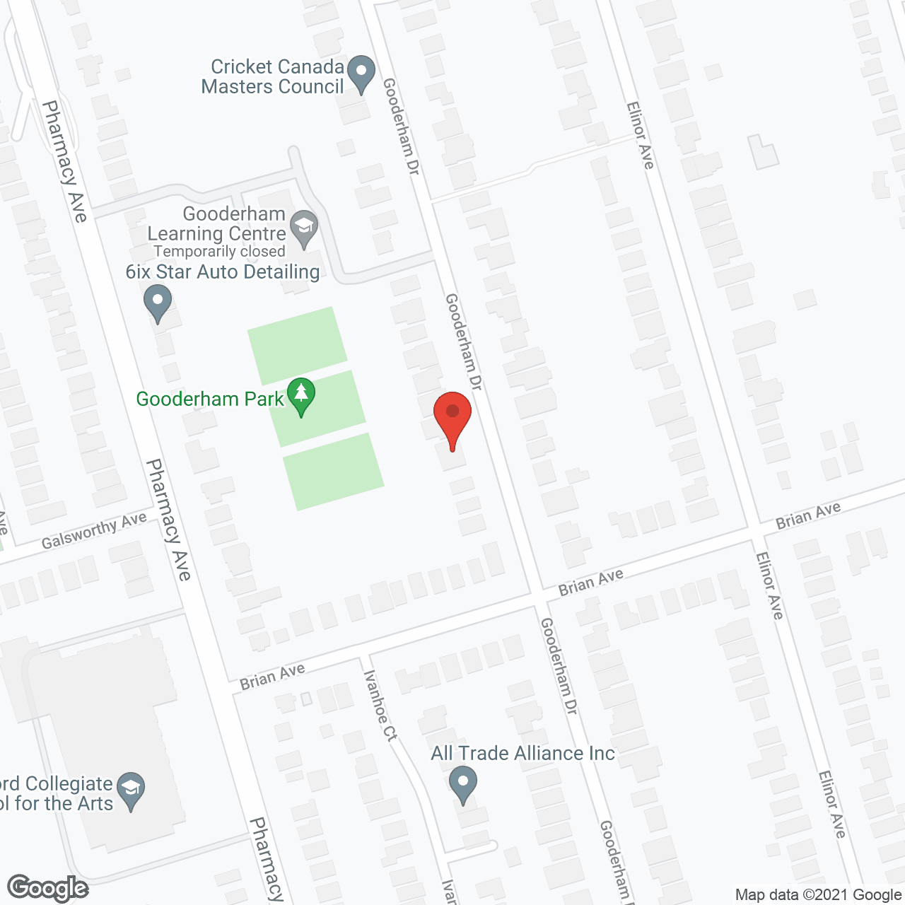 Map of the neighborhood around Villa Pugliese Assisted Living