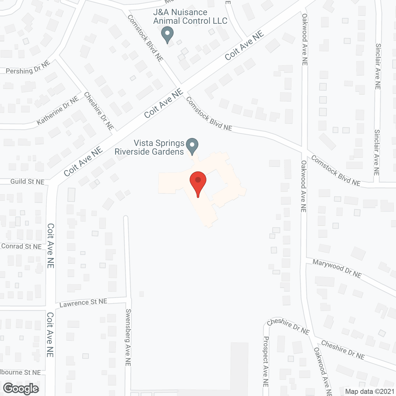 Map of the neighborhood around The Cortland Riverside Gardens