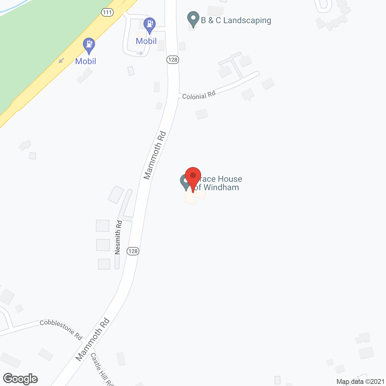Map of the neighborhood around Grace House of Windham