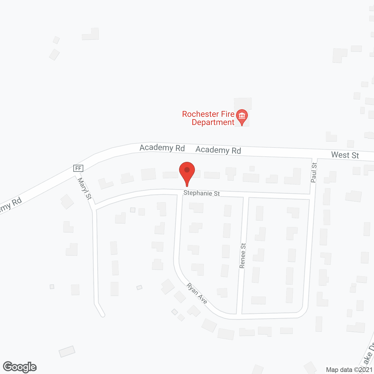 Map of the neighborhood around Dolphin House A