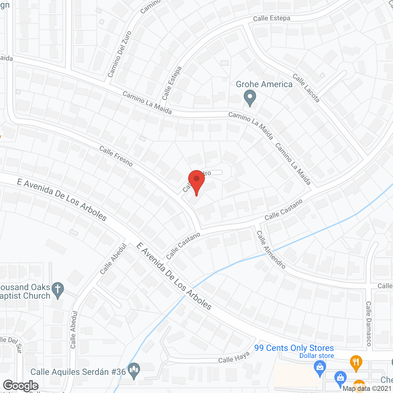 Map of the neighborhood around FamilyCare Cottages