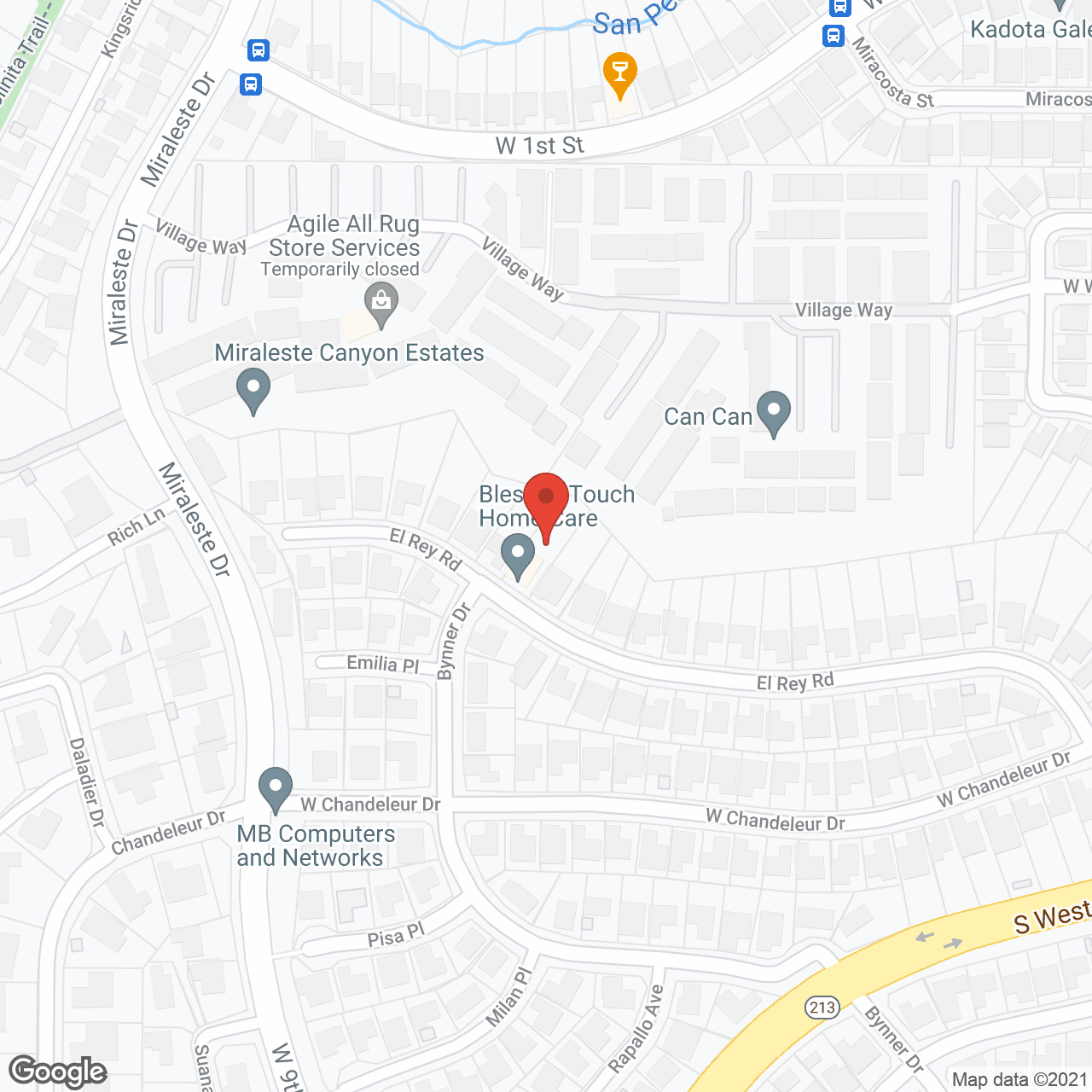 Map of the neighborhood around Golden Care Living II